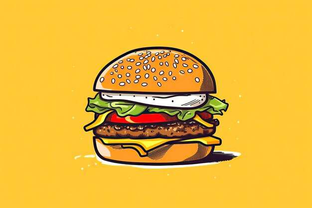 Burger Illustration Nourriture Illustration IA générative
