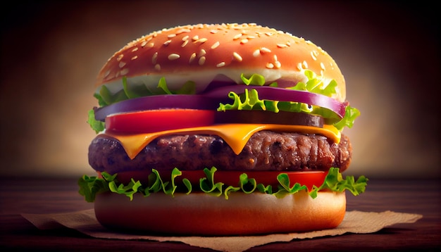 Burger illustré de manière réaliste AI générative