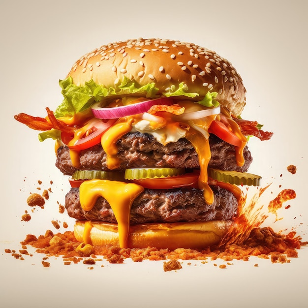 Burger juteux qui explose