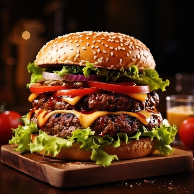 Burger Juteux Viande Classique Appétissant Favoris