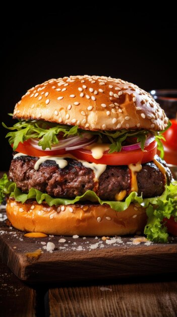 Burger Juteux Viande Classique Appétissant Favoris