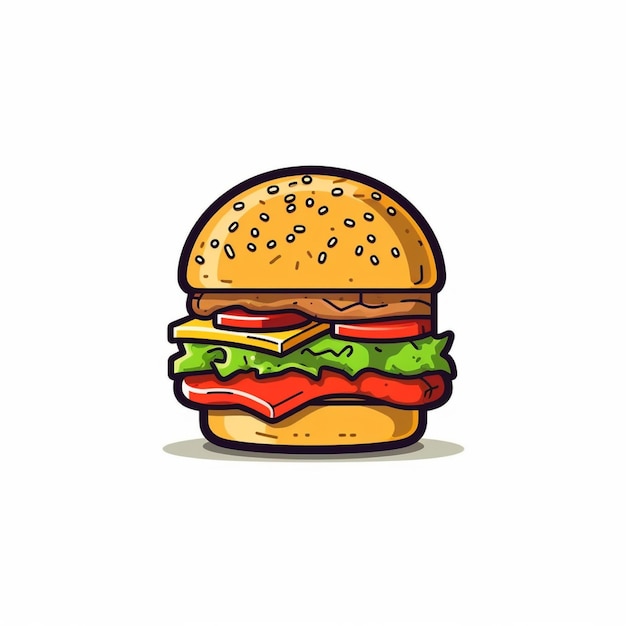 burger logo vecteur plat fond blanc