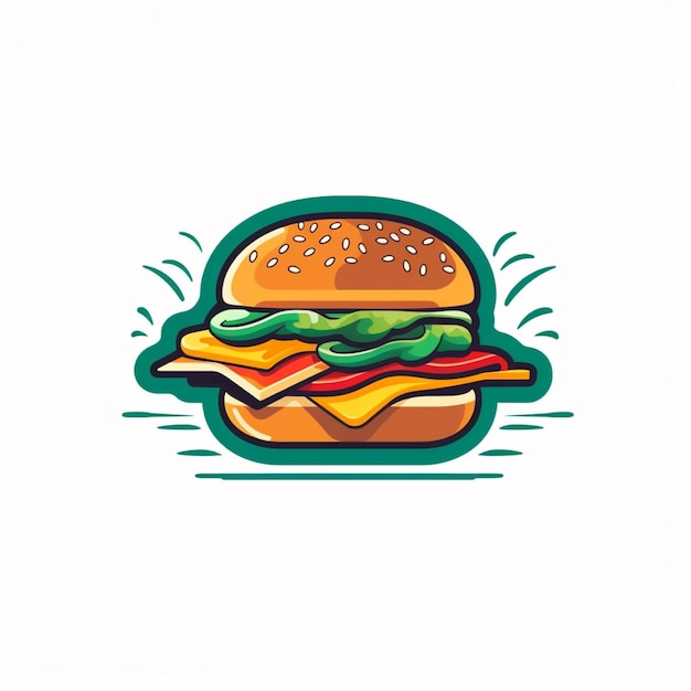 burger logo vecteur plat fond blanc