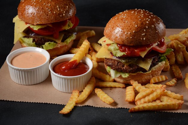 Burger maison au boeuf grillé,