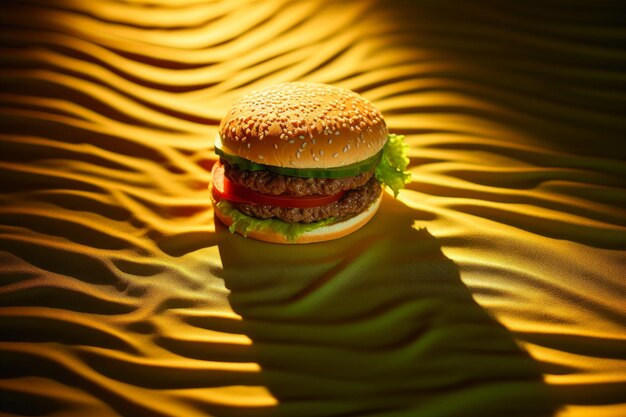 Photo le burger patty aérien somptueux