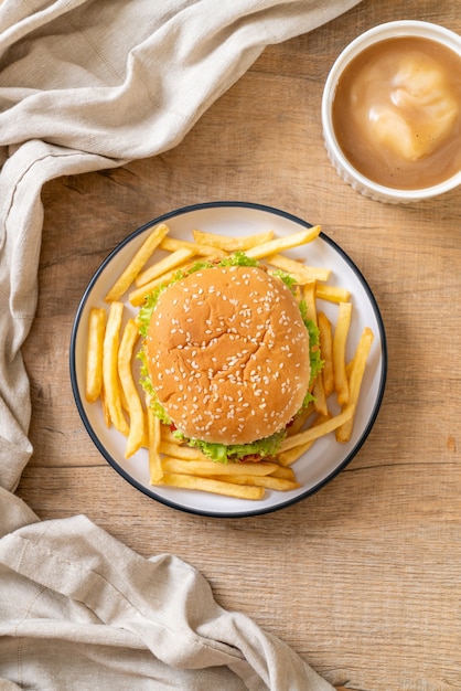 burger de poulet frit