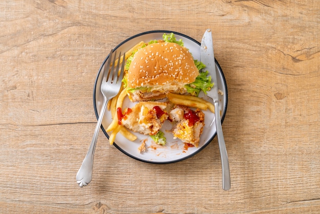 burger de poulet frit