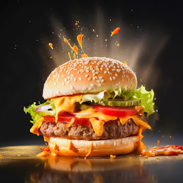 Burger savoureux ai génératif