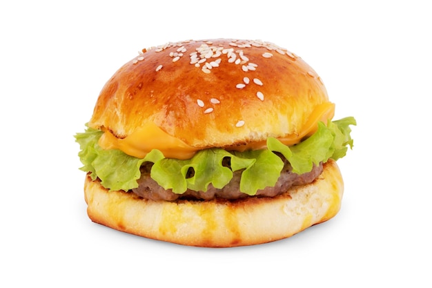 burger savoureux frais isolé sur fond blanc