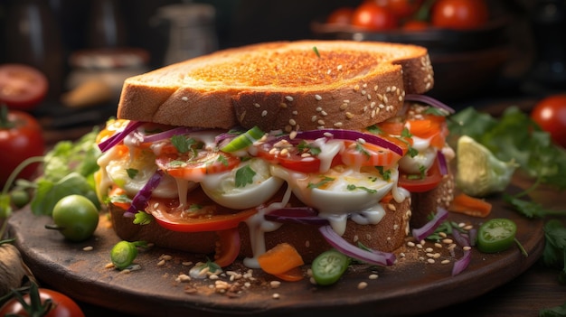 Burger avec de la viande HD 8K fond d'écran Image photographique