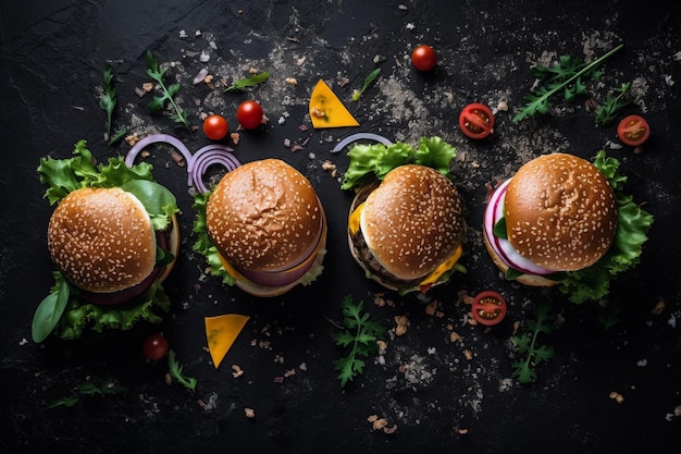 Burgers aux Légumes Ai génératif