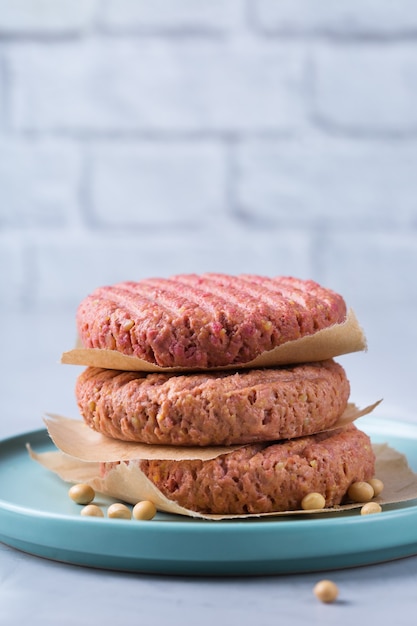 Burgers à base d'aliments à base de viande végétale réduisant l'empreinte carbone