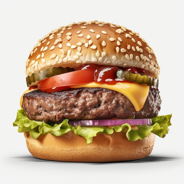 Burgers illustration photoréaliste hyper détaillée de très haute qualité générée par l'IA