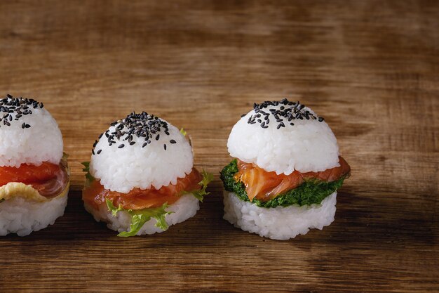 Burgers de sushi au riz