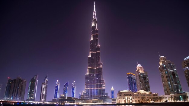 Photo burj khalifa par nuit le 27 novembre 2014 à dubaï, aux émirats arabes unis