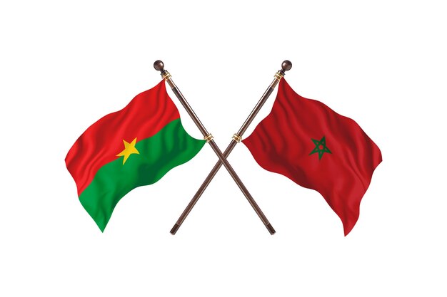 Photo burkina faso contre le maroc deux pays drapeaux fond