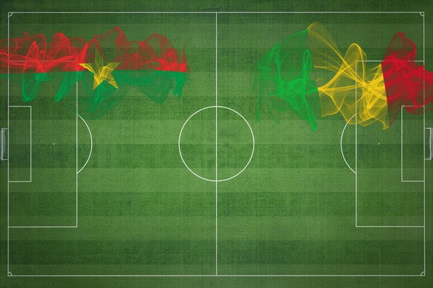 Burkina Faso vs Mali Match de football couleurs nationales drapeaux nationaux terrain de football match de football concept de compétition espace de copie