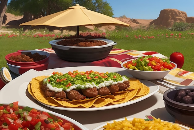 Burrito au bœuf mexicain fait à la hâte sur une assiette en bois rustique taco tacos mexicains avec viande de bœuf maïs et salsa cuisine mexicaine