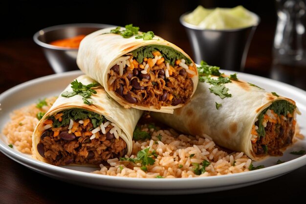 Burrito traditionnel servi avec une saveur authentique meilleure image de burrito