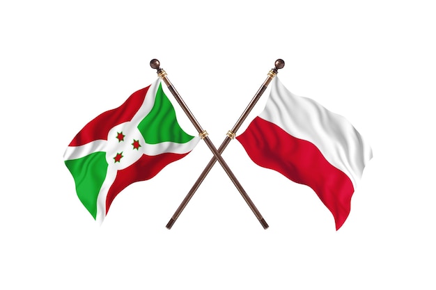 Burundi contre Pologne deux pays drapeaux fond