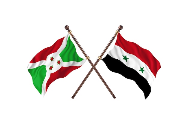 Burundi contre Syrie deux pays drapeaux fond