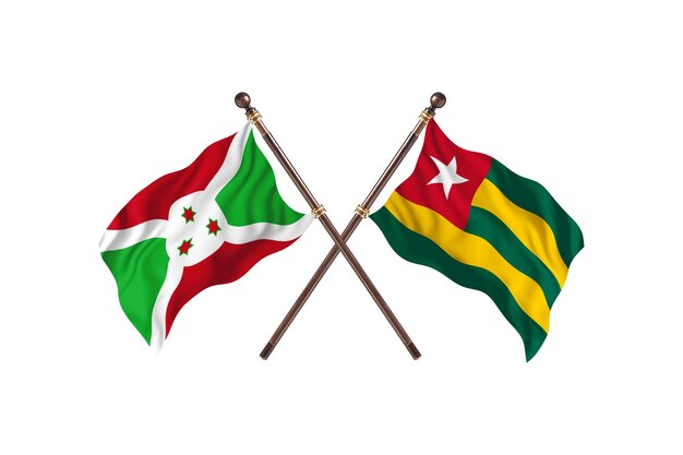 Burundi contre Togo deux pays drapeaux fond