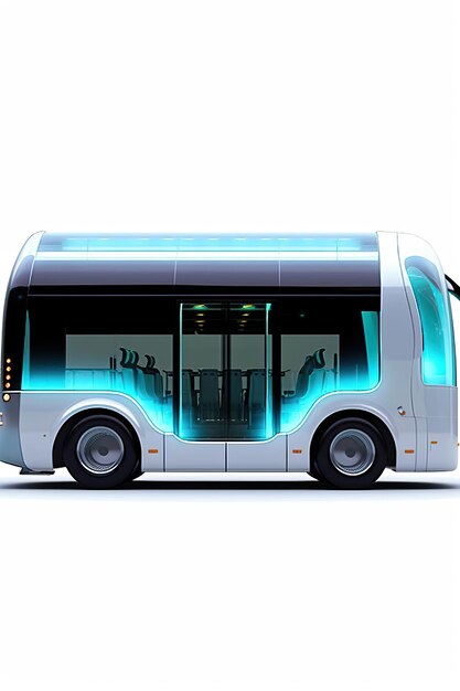 Bus futuriste public et privé isole blanche transparente fond blanc fond blanc HD Pho