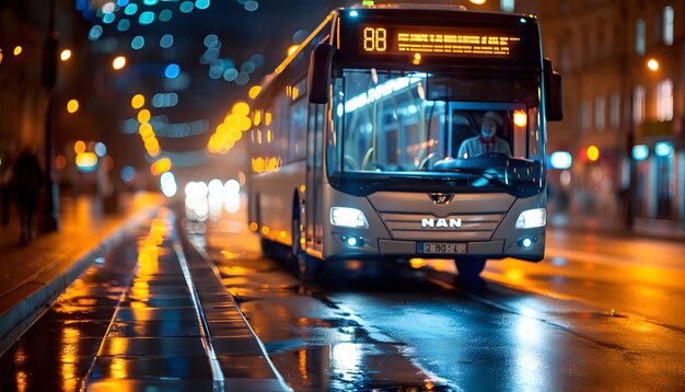 Photo un bus qui a le numéro 8 dessus