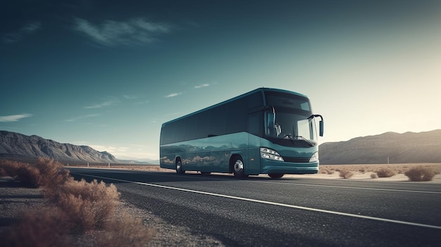 Bus sur la route Générative Ai