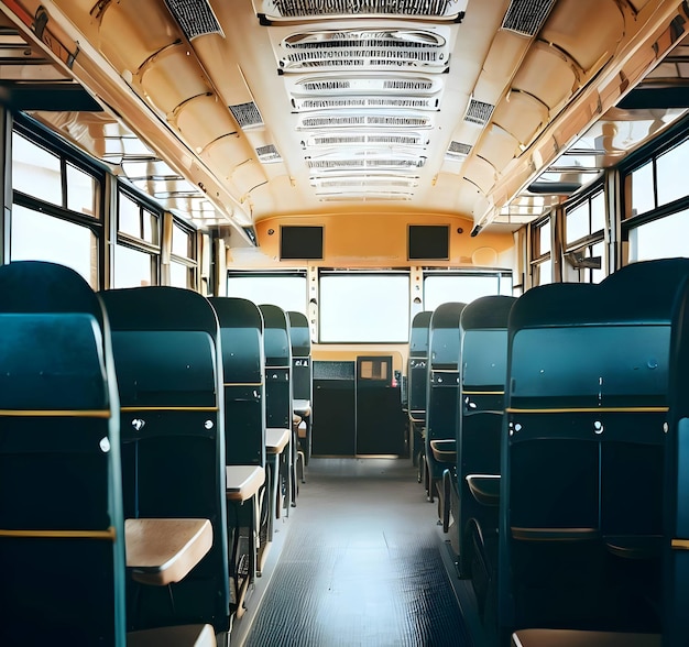 Un bus scolaire intérieur adapté au retour à l'école