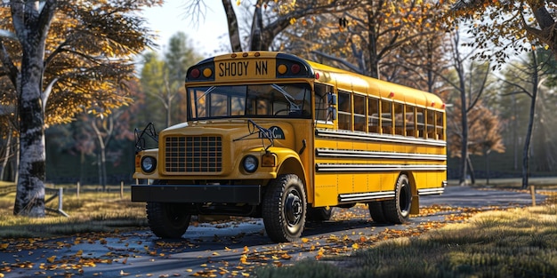 bus scolaire jaune IA générative