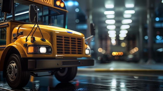 Un bus scolaire jaune