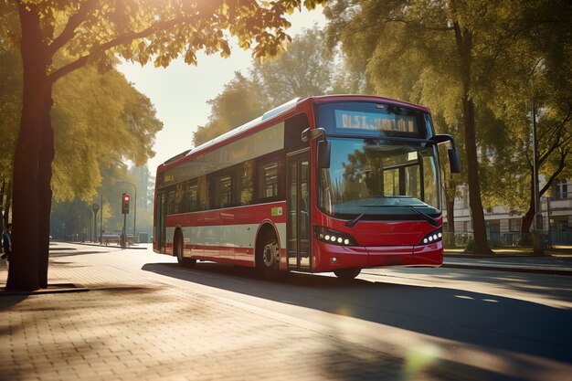 bus de transport de passagers circulant sur la route