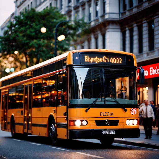 Photo bus de transport public urbain moderne pour les déplacements en ville