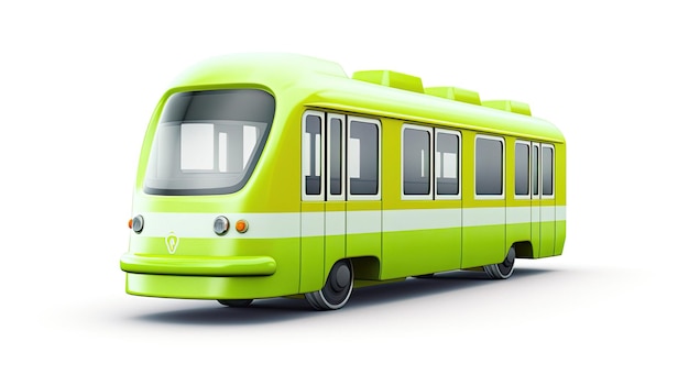 Un bus vert avec le numéro 2 sur le devant.