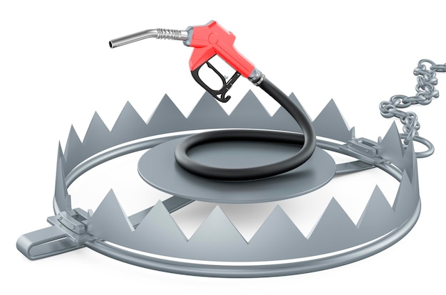 Buse de pompe à carburant à l'intérieur du rendu 3D du piège à ours
