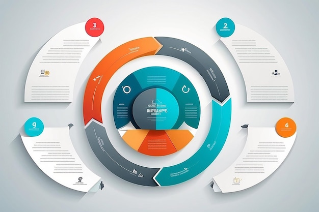 Business Infographics cercle style origami Illustration vectorielle peut être utilisée pour la mise en page du flux de travail diagramme de bannière options de nombre d'options step up options conception web