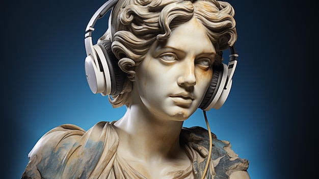 Buste antique de femme DJ