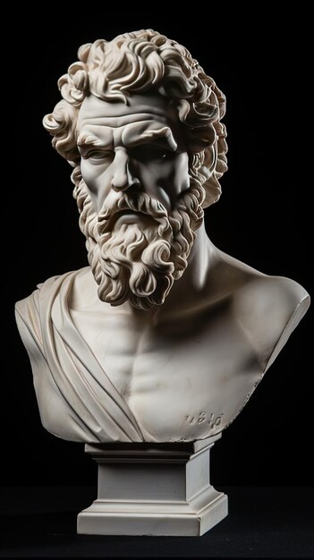Photo un buste d'un homme romain avec une tête blanche et le mot romain dessus