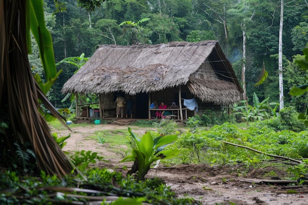 Une cabane au milieu de la jungle