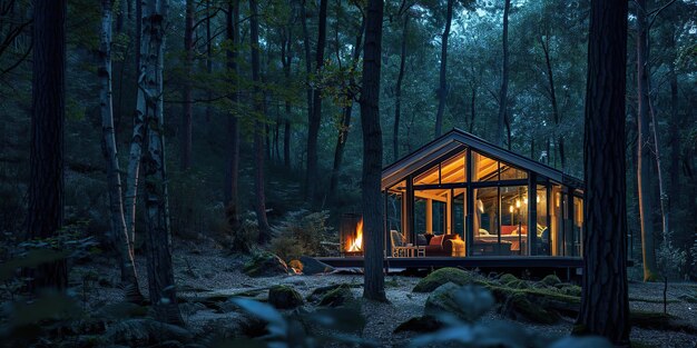 Photo une cabane avec une cabane dans les bois