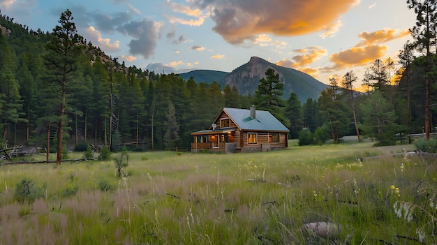 Une cabane confortable nichée dans une vallée verte luxuriante l'endroit parfait pour se détendre et échapper à l'agitation de la vie quotidienne