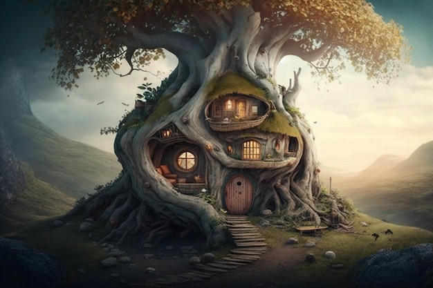 La cabane dans les arbres est une maison fantastique.