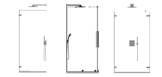 La cabine de douche est isolée sur une illustration 3D de fond blanc et un rendu CG