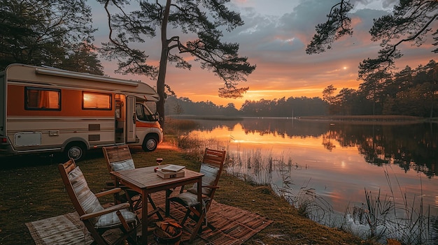 Photo une cabine avec une table et une table sur le pont