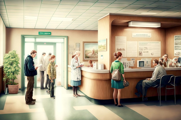 Cabinet médical pour la communication avec les patients à la réception de l'hôpital