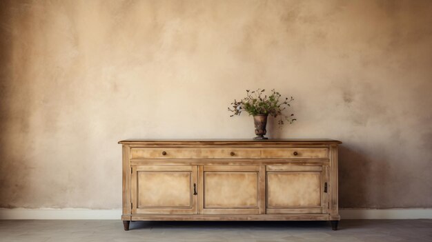 Cabinet près du design d'intérieur de mur en stuc beige grunge