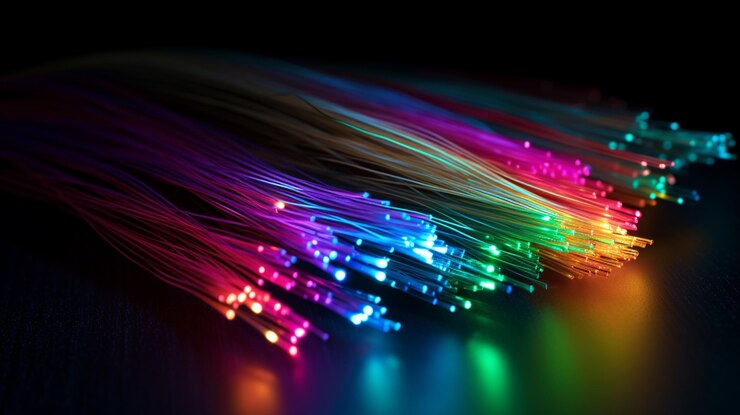 Photo câble à fibre optique ai généré