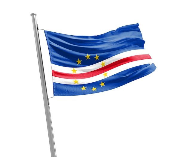 Cabo Verde agite un drapeau dans un beau ciel