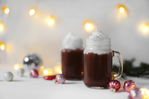 Cacao Sur Fond De Nouvel An Une Boisson Du Nouvel An